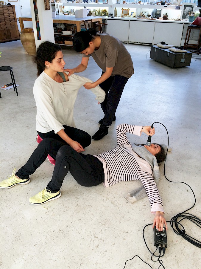 Rehearsal of 'Anthology of Anger' by Alexis Blake. Additional performers: Mami Izumi and Marika Meoli. Scheduled open rehearsals during the exhibition opening times. Work commissioned for STH. Photo: © Charlott Markus